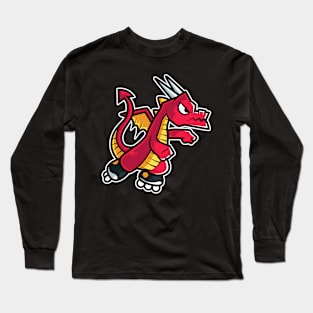 Red Fire Dragon Retro Roller Skate product Long Sleeve T-Shirt